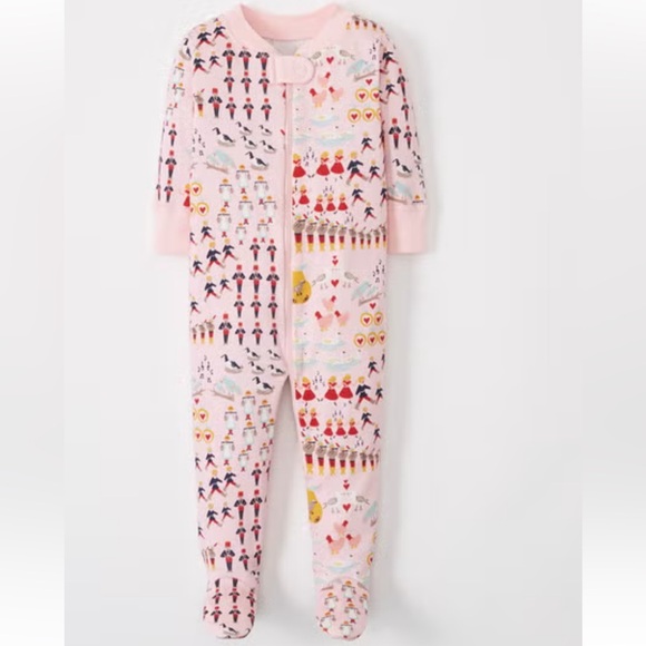 Hanna Andersson Other - Hanna Andersson Little Sleepers with Feet Twelve Days of Christmas Pink Pajamas